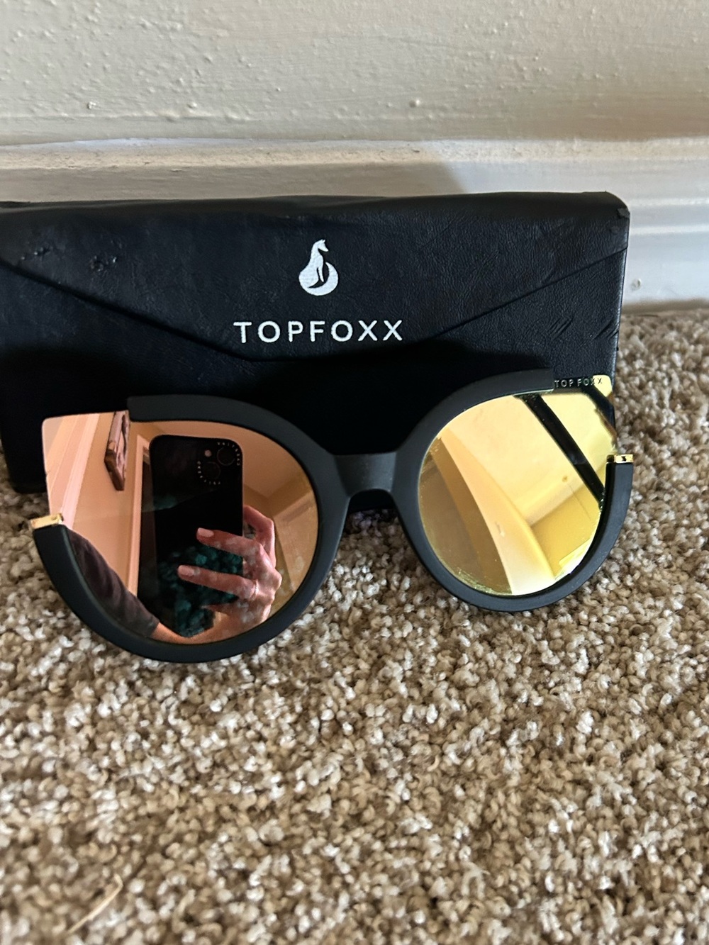 TopFoxx Black Frame Sunglasses